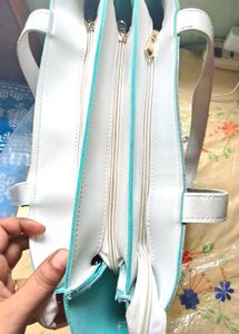 White Sturdy Shoulder Cum Sling Bag