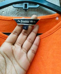 Roadster 2 Crop T-Shirt Combo Orange &amp; Olive Green