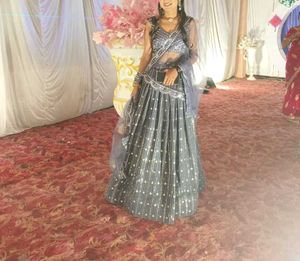 Grey Embellished Lehenga Choli