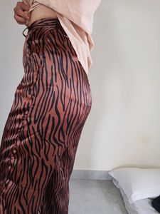 Wide Animal Print Trousers