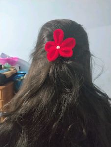 Red Flower Hair Clip