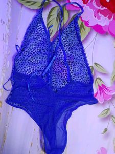 (1110)Blue Leopard Print Teddy