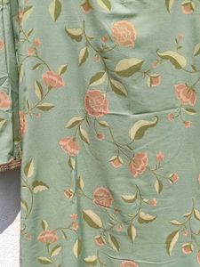 Rangmanch By Pantaloons Green Floral Printed Kurta