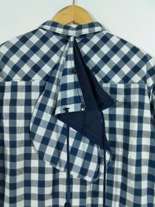 Blue Checks Hoodie Shirt for Men&#39;s