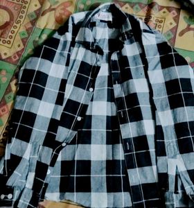 Black and White Checked Button-Down