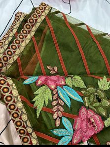 Pure Georgette + Net Saree