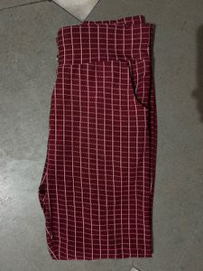Maroon Plaid Pants