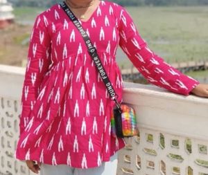 Pink Printed Tunic Top