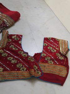 Bright Red Bridal Saree
