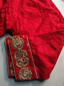 Red Embroidered Blouse