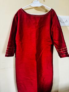 Plus size Maroon Kurta Set &amp; Dupatta - 5XL