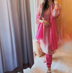 Elegant Pink Embroidered Suit