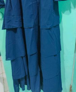 Blue Layered Abaya Dress
