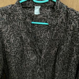 Brown Patterned Top