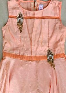 Modern Style Peach Coloured Ethic Gown