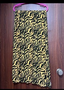 Mustard Yellow &amp; Black Printed Stole