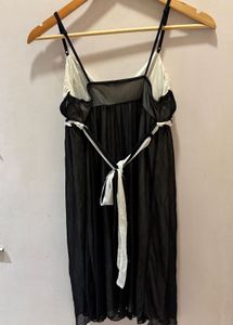 Elegant Black &amp; White Slip Dress