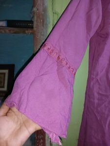 Embroidered Purple Tunic Top
