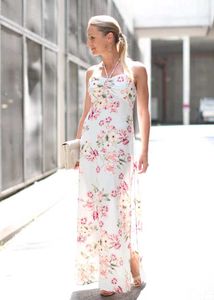 (Floral Halter Spring/Summer Maxi Dress)