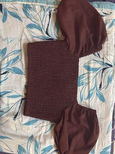 Brown Smocked Top