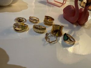 Set Of 10 Rings And 3 Pair Earrings