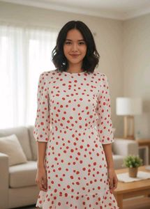 Polka Dot Open Back Dress
