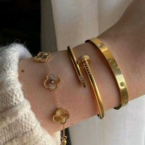 Trendy Gold Plated Stainless Steel Combo Bracelets