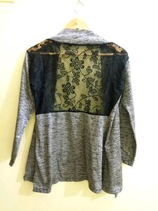 Grey Net Pattern Jacket