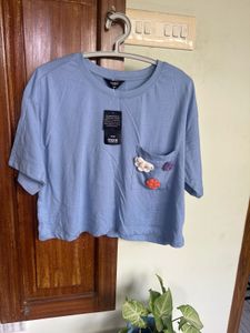 Oversized Cropped T-Shirt with Tags