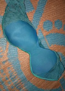 ❤️30times Used Sexy  Blue Strapless Bra I Bust 34b