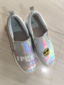 united Colors of Benetton metallic slip on Sneaker