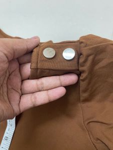 Brown Long Sleeve Midi Dress