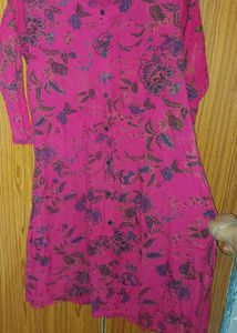 Hot pink kurti pant set