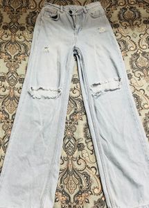 Ripped Wide-Leg Jeans