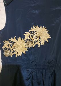 Navy Blue Knee Length Dress