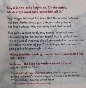 The Murder Of Roger Ackroyd By Agatha Christie