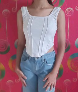 Aesthetic White Corset Top In Low Rate