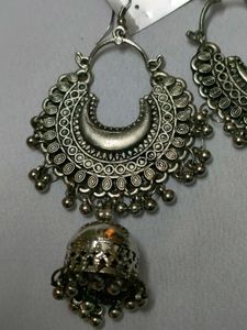 Combo of 3 Oxidised Silver Jhumkhas