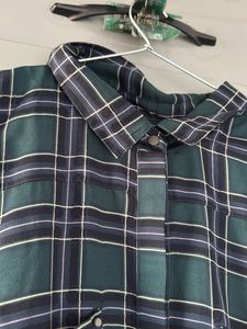 Plaid Long Sleeve Shirt Dress