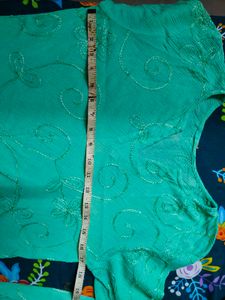 Elegant Sea-Green Embroidered Kurta