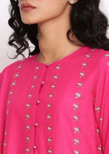 Elegant Pink Printed Kaftan Kurta