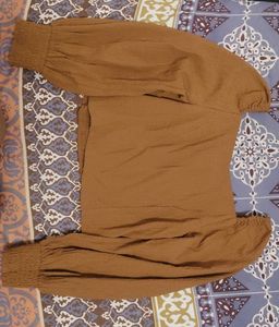 Brown Long Sleeve Top