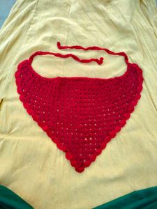 Maroon Crocheted bandana