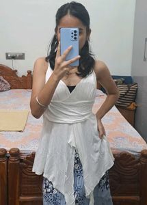 White Asymmetrical Hem Cami Top