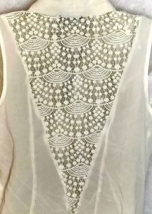White Top With Lace Detail Back