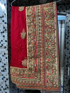 Red Heavy Blouse And Saree