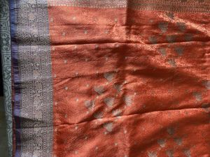 Orange &amp; Purple Silk Saree