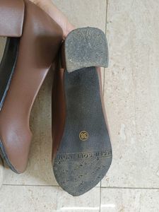 Brown Pointed-Toe Ballet Flats