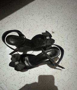 Black Bow Heels