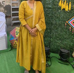 Mustard Yellow Naira Cut Dress